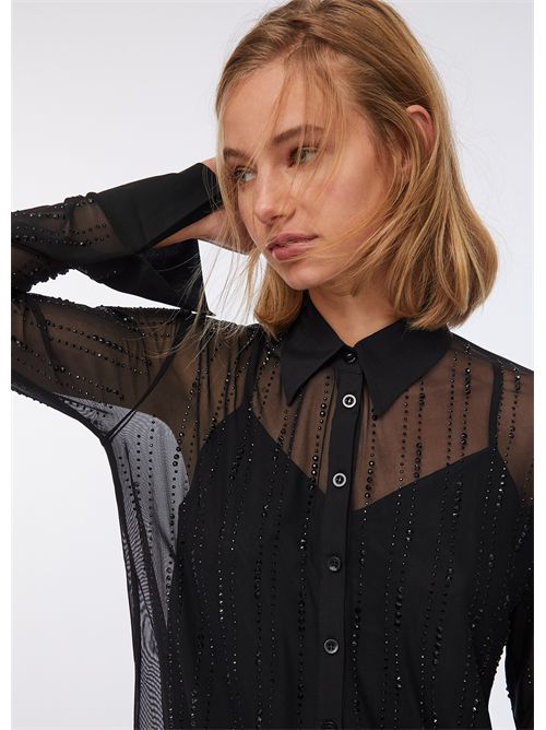 Camicia in tulle con strass LIU JO | CF5056J4966/22222